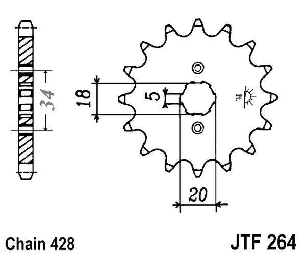 JT Sprockets 17T Steel Front Sprocket JTF264.17