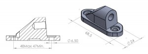 Mirror adaptor PUIG SUPPORT WITHOUT SIDE MIRROR HI-TECH NINJA 250SL 15 black to fairing