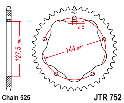 JT Sprockets JTR752.39 Steel Rear Sprocket