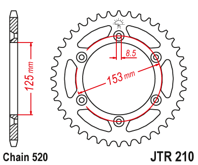 JT Sprockets JTR210.50 50T Steel Rear Sprocket